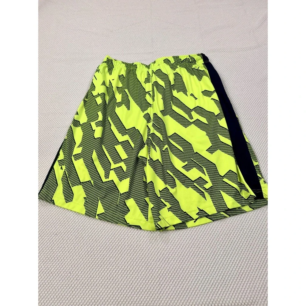 Nike Dri-FIT Basketball Shorts Mens XL Neon Yellow Black Glitch 634395-702